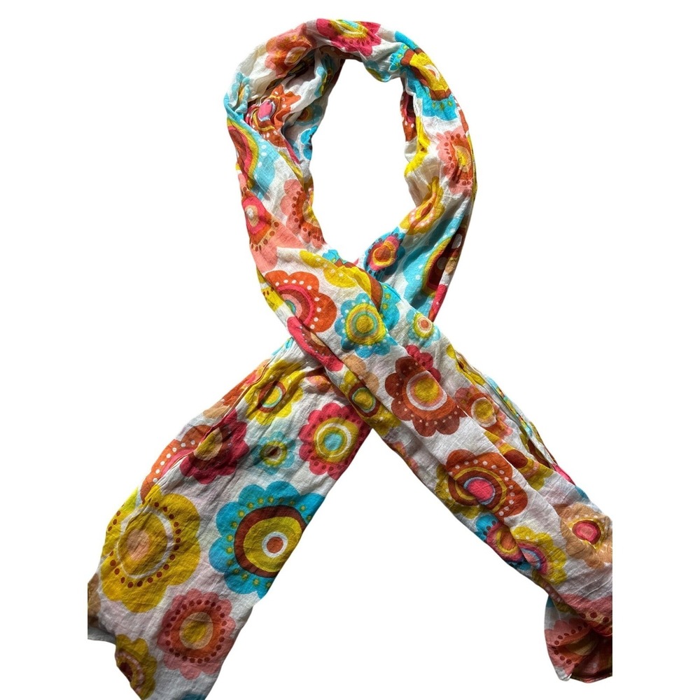 Mural Cotton Scarf Floral Print‎ Multi Color Lightweight Rectangular Wall decor